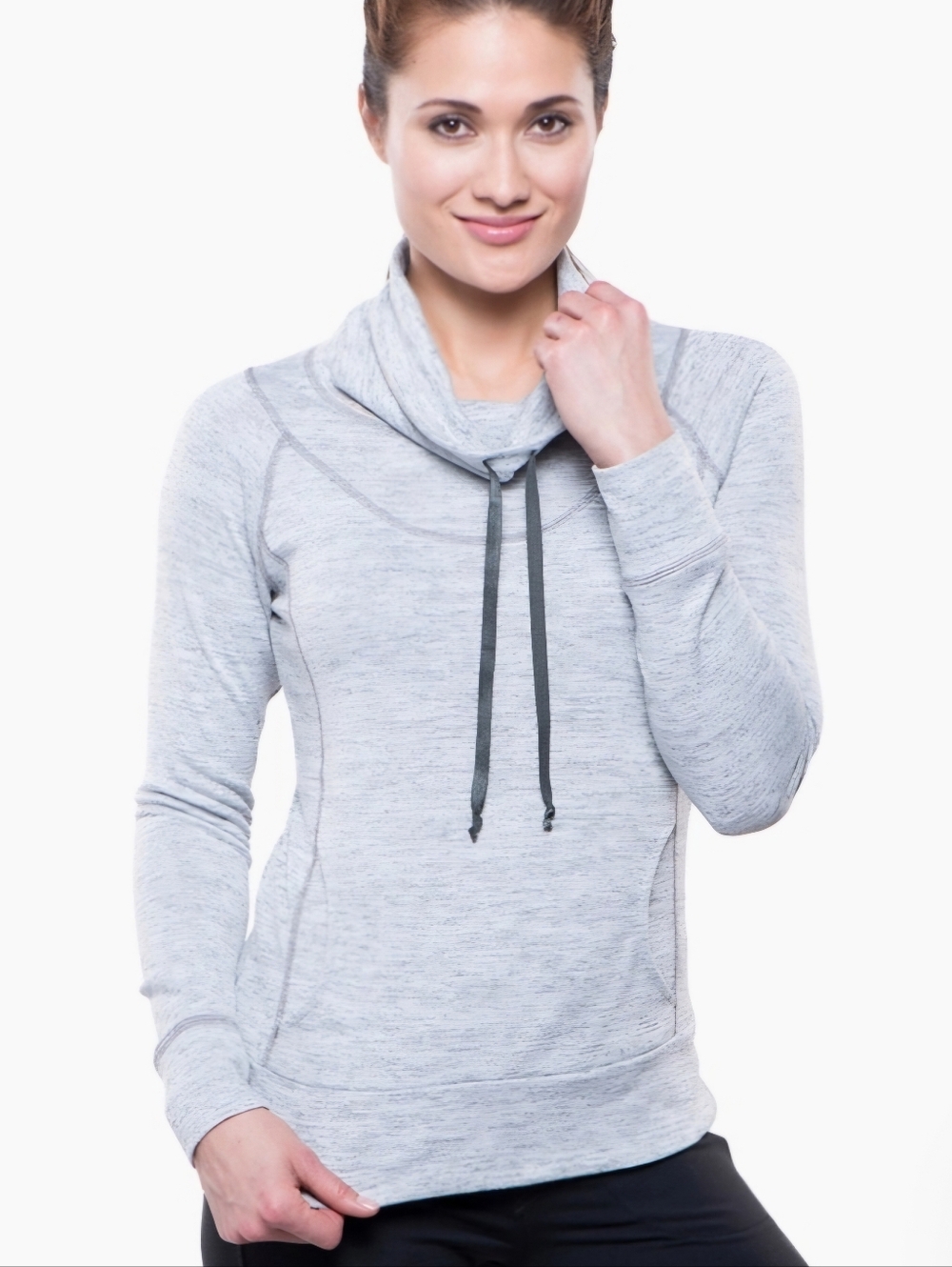 Kuhl Lea Light Gray Cowl Neck Pullover Top